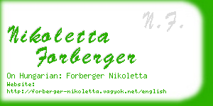 nikoletta forberger business card